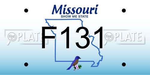 F131 Missouri License Plate