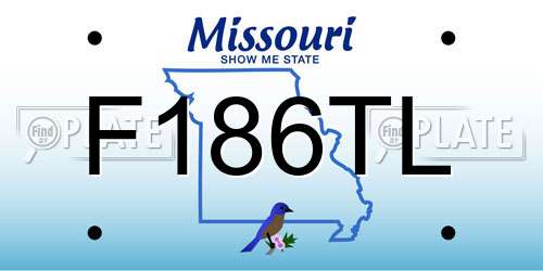 F186TL Missouri License Plate