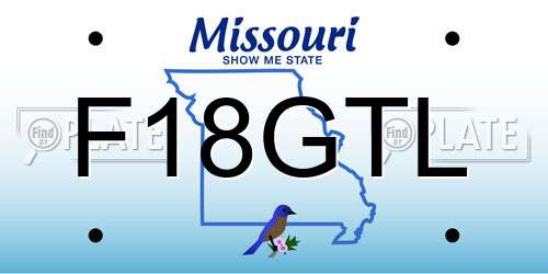 F18GTL Missouri License Plate