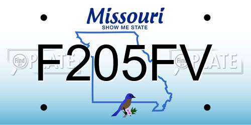F205FV Missouri License Plate
