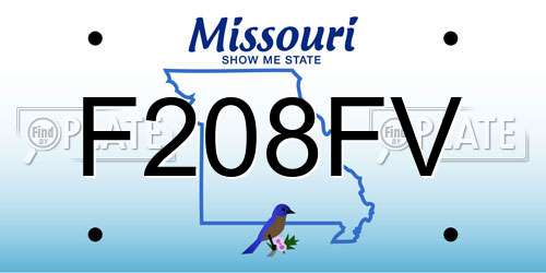 F208FV Missouri License Plate