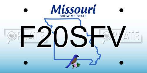 F20SFV Missouri License Plate