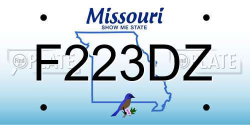 F223DZ Missouri License Plate