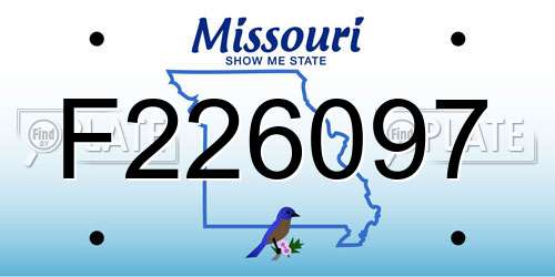 F226097 Missouri License Plate