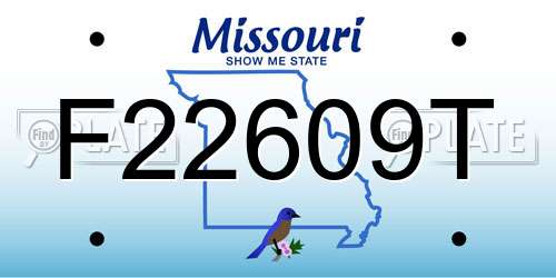F22609T Missouri License Plate