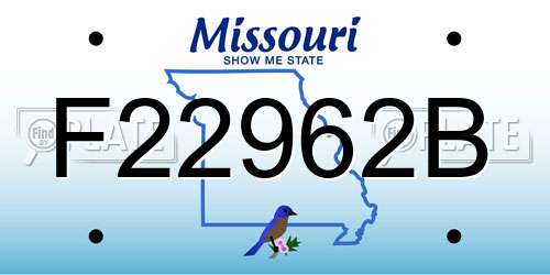 F22962B Missouri License Plate