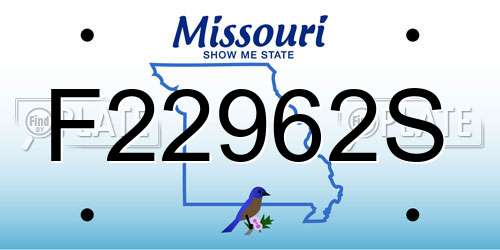 F22962S Missouri License Plate
