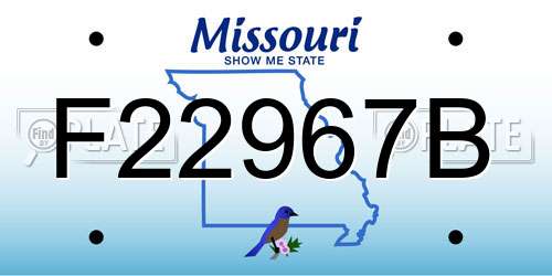 F22967B Missouri License Plate