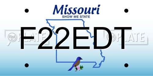 F22EDT Missouri License Plate