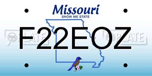 F22EOZ Missouri License Plate