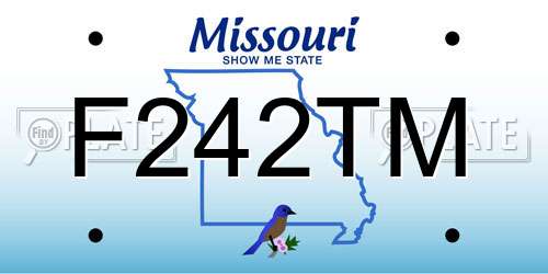 F242TM Missouri License Plate