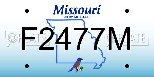F2477M Missouri License Plate