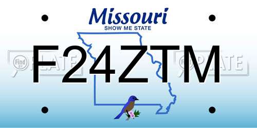 F24ZTM Missouri License Plate