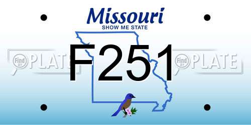 F251 Missouri License Plate