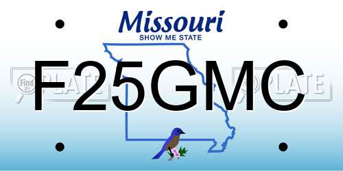 F25GMC Missouri License Plate