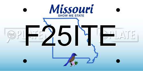 F25ITE Missouri License Plate