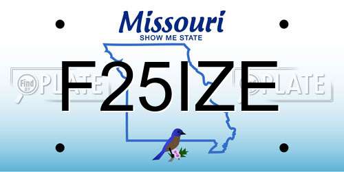 F25IZE Missouri License Plate