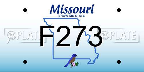 F273 Missouri License Plate