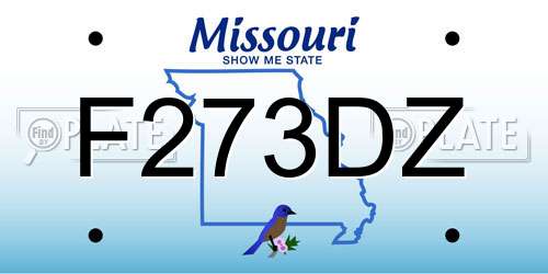 F273DZ Missouri License Plate