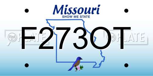F273OT Missouri License Plate