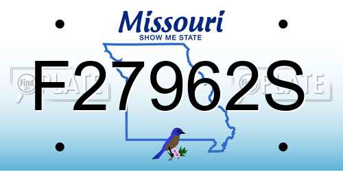 F27962S Missouri License Plate