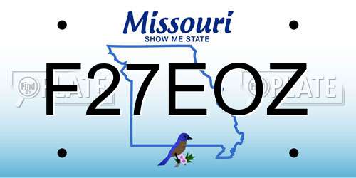 F27EOZ Missouri License Plate