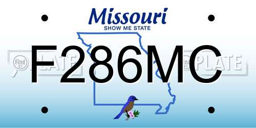 F286MC Missouri License Plate
