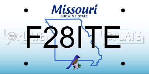 F28ITE Missouri License Plate