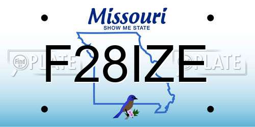 F28IZE Missouri License Plate