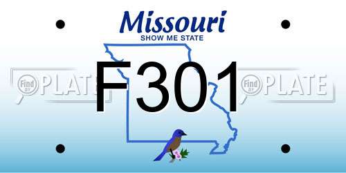 F301 Missouri License Plate