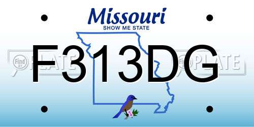 F313DG Missouri License Plate