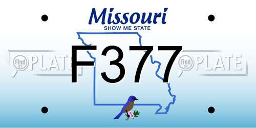 F377 Missouri License Plate