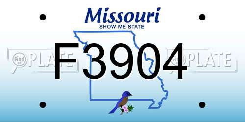 F3904 Missouri License Plate