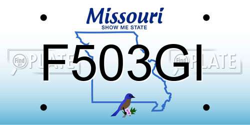 F503GI Missouri License Plate