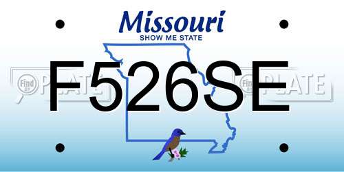 F526SE Missouri License Plate