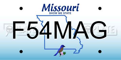 F54MAG Missouri License Plate