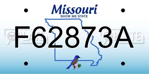 F62873A Missouri License Plate