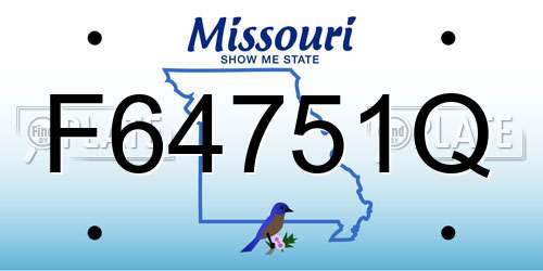 F64751Q Missouri License Plate