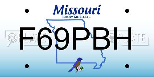F69PBH Missouri License Plate