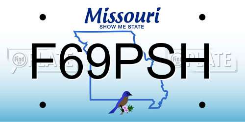 F69PSH Missouri License Plate