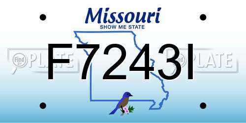 F7243I Missouri License Plate