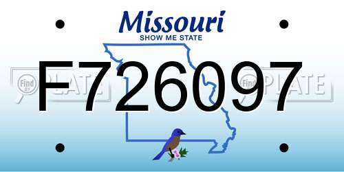 F726097 Missouri License Plate