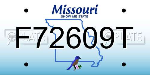 F72609T Missouri License Plate