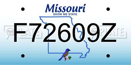 F72609Z Missouri License Plate