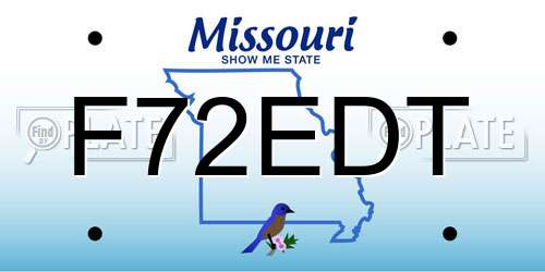 F72EDT Missouri License Plate