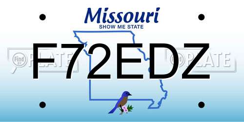 F72EDZ Missouri License Plate