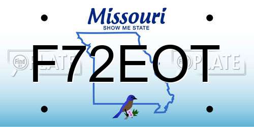 F72EOT Missouri License Plate