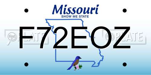 F72EOZ Missouri License Plate
