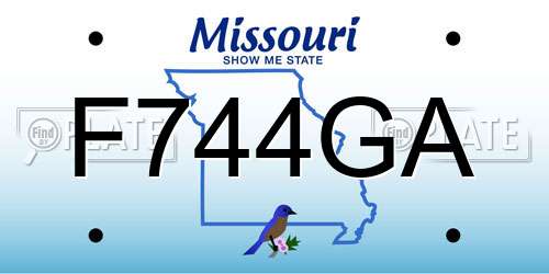 F744GA Missouri License Plate