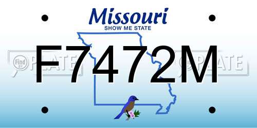 F7472M Missouri License Plate